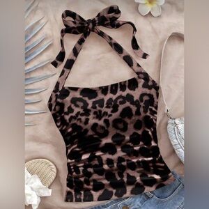 SHEIN Animal Print Halter